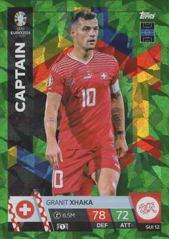 Granit Xhaka Switzerland Topps Match Attax EURO 2024 Captain Green Emerald #SUI12