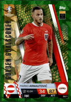 Marko Arnautovic Austria Topps Match Attax EURO 2024 Golden Goalscorer Green Emerald #GG1