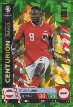David Alaba Austria Topps Match Attax EURO 2024 Centurion Green Emerald #CC1