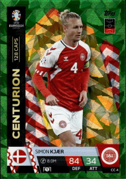 Simon Kjaer Denmark Topps Match Attax EURO 2024 Centurion Green Emerald #CC4