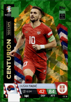 Dusan Tadic Serbia Topps Match Attax EURO 2024 Centurion Green Emerald #CC8