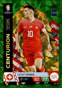 Granit Xhaka Switzerland Topps Match Attax EURO 2024 Centurion Green Emerald #CC10