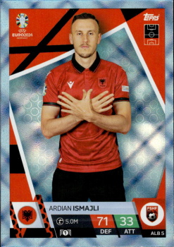 Ardian Ismajli Albania Topps Match Attax EURO 2024 Blue Crystal #ALB5