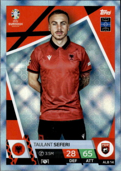 Taulant Seferi Albania Topps Match Attax EURO 2024 Blue Crystal #ALB14