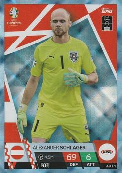 Alexander Schlager Austria Topps Match Attax EURO 2024 Blue Crystal #AUT1