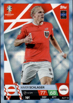 Xaver Schlager Austria Topps Match Attax EURO 2024 Blue Crystal #AUT13