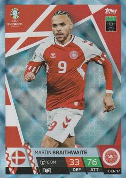 Martin Braithwaite Denmark Topps Match Attax EURO 2024 Blue Crystal #DEN17