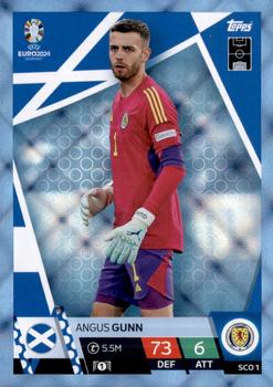 Angus Gunn Scotland Topps Match Attax EURO 2024 Blue Crystal #SCO1