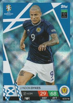 Lyndon Dykes Scotland Topps Match Attax EURO 2024 Blue Crystal #SCO16