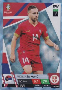 Andrija Zivkovic Serbia Topps Match Attax EURO 2024 Blue Crystal #SRB17