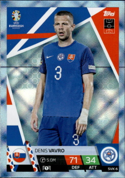 Denis Vavro Slovakia Topps Match Attax EURO 2024 Blue Crystal #SVK6