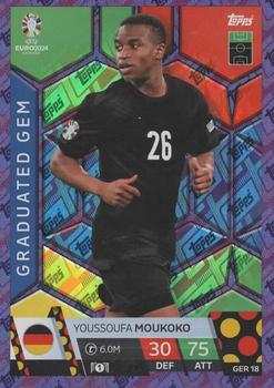 Youssoufa Moukoko Germany Topps Match Attax EURO 2024 Graduated Gem Purple Sapphire #GER18