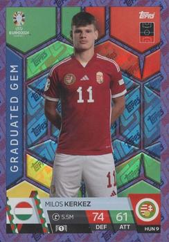 Milos Kerkez Hungary Topps Match Attax EURO 2024 Graduated Gem Purple Sapphire #HUN9