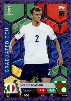 Giorgio Scalvini Italy Topps Match Attax EURO 2024 Graduated Gem Purple Sapphire #ITA9