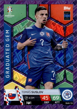 Tomas Suslov Slovakia Topps Match Attax EURO 2024 Graduated Gem Purple Sapphire #SVK13