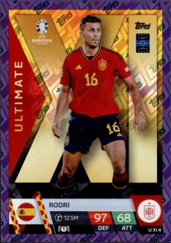 Rodri Spain Topps Match Attax EURO 2024 Ultimate XI Purple Sapphire #UXI4