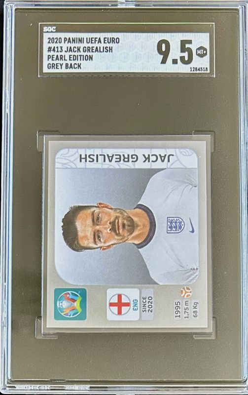 Jack Grealish England SGC 9.5 2020 Panini Euro 2020 Album Stickers Pearl Edition #413