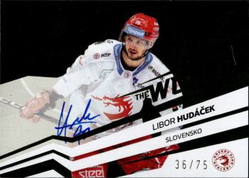 Libor Hudacek Trinec Tipsport ELH 2023/24 SportZoo 2. serie Around the World AUTO /75 #AWS-LH