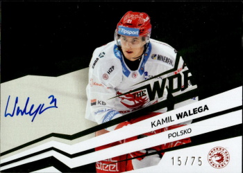 Kamil Walega Trinec Tipsport ELH 2023/24 SportZoo 2. serie Around the World AUTO /75 #AWS-KW