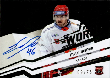 Evan Jasper Hradec Kralove Tipsport ELH 2023/24 SportZoo 2. serie Around the World AUTO /75 #AWS-EJ