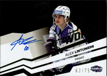 Alex Lintuniemi Kometa Brno Tipsport ELH 2023/24 SportZoo 2. serie Around the World AUTO /75 #AWS-AL