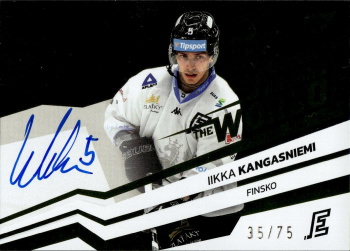 Iikka Kangasniemi Karlovy Vary Tipsport ELH 2023/24 SportZoo 2. serie Around the World AUTO /75 #AWS-IK