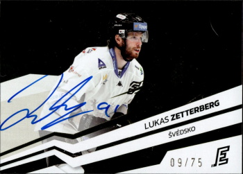 Lukas Zetterberg Karlovy Vary Tipsport ELH 2023/24 SportZoo 2. serie Around the World AUTO /75 #AWS-LZ