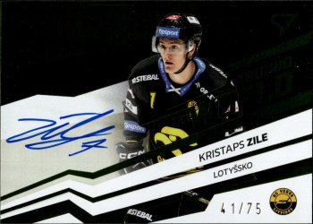 Kristaps Zile Litvinov Tipsport ELH 2023/24 SportZoo 2. serie Around the World AUTO /75 #AWS-KZ