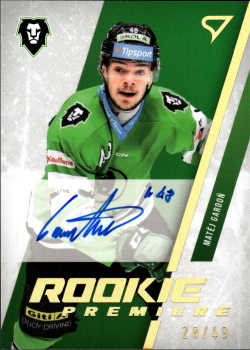 Matej Gardon Mlada Boleslav Tipsport ELH 2023/24 SportZoo 2. serie Rookie Premiere AUTO /49 #RPS-MG