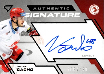 Viliam Cacho Trinec Tipsport ELH 2023/24 SportZoo 2. serie Authentic Signature Level 1 /130 #SL1-VC