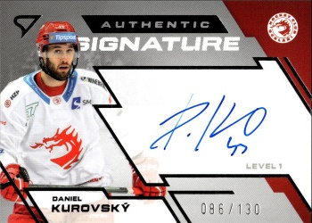 Daniel Kurovsky Trinec Tipsport ELH 2023/24 SportZoo 2. serie Authentic Signature Level 1 /130 #SL1-DK