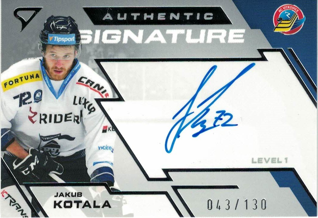 Jakub Kotala Vitkovice Tipsport ELH 2023/24 SportZoo 2. serie Authentic Signature Level 1 /130 #SL1-KO