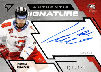 Michal Kunc Olomouc Tipsport ELH 2023/24 SportZoo 2. serie Authentic Signature Level 1 /130 #SL1-KU