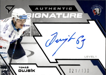 Tomas Dujsik Plzen Tipsport ELH 2023/24 SportZoo 2. serie Authentic Signature Level 1 /130 #SL1-DU
