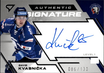 David Kvasnicka Plzen Tipsport ELH 2023/24 SportZoo 2. serie Authentic Signature Level 1 /130 #SL1-KV