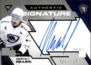 Krystof Hrabik Plzen Tipsport ELH 2023/24 SportZoo 2. serie Authentic Signature Level 1 /130 #SL1-KH