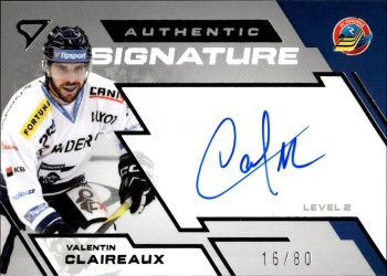 Valentin Claireaux Vitkovice Tipsport ELH 2023/24 SportZoo 2. serie Authentic Signature Level 2 /80 #SL2-VC