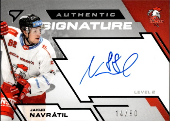 Jakub Navratil Olomouc Tipsport ELH 2023/24 SportZoo 2. serie Authentic Signature Level 2 /80 #SL2-JN