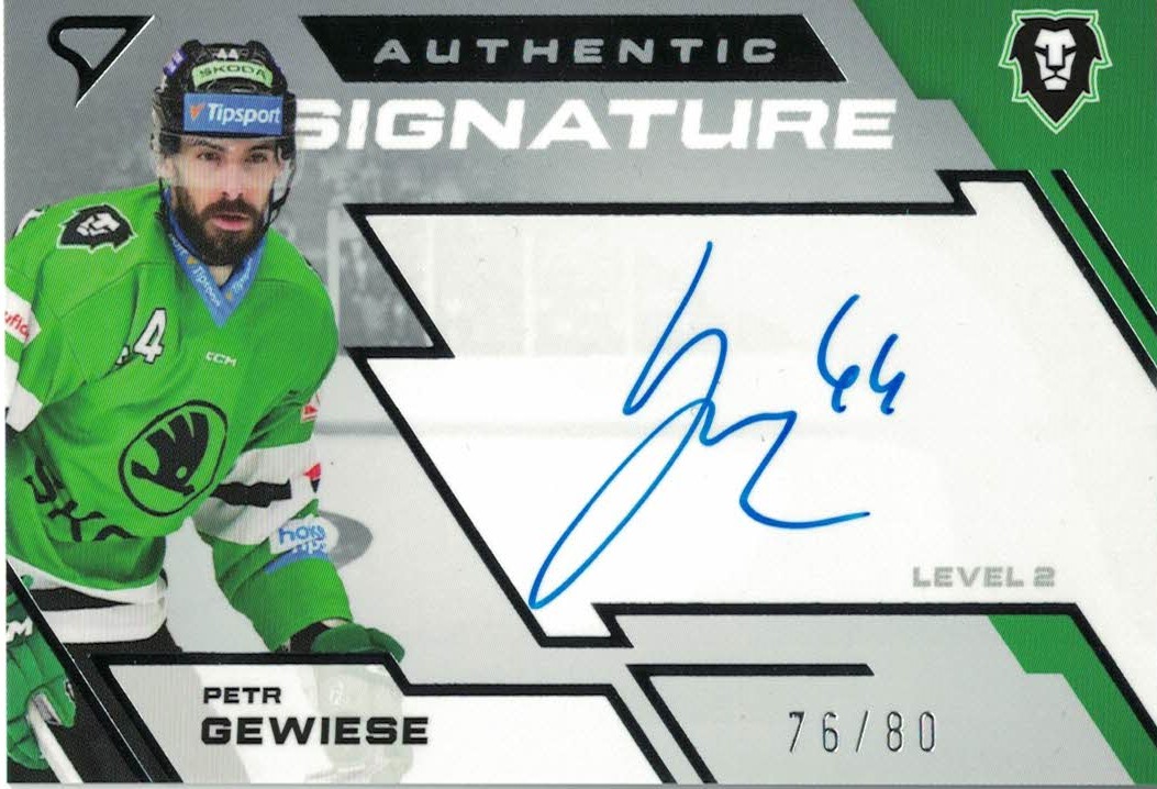 Petr Gewiese Mlada Boleslav Tipsport ELH 2023/24 SportZoo 2. serie Authentic Signature Level 2 /80 #SL2-PG