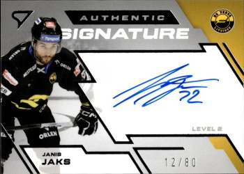 Janis Jaks Litvinov Tipsport ELH 2023/24 SportZoo 2. serie Authentic Signature Level 2 /80 #SL2-JJ