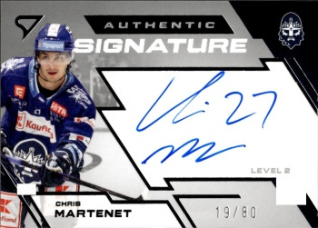 Chris Martenet Kladno Tipsport ELH 2023/24 SportZoo 2. serie Authentic Signature Level 2 /80 #SL2-CM
