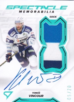 Tomas Vincour Kometa Brno Tipsport ELH 2023/24 SportZoo 2. serie Spectacle Memorabilia Neon Green AUTO /20 #SM-TV