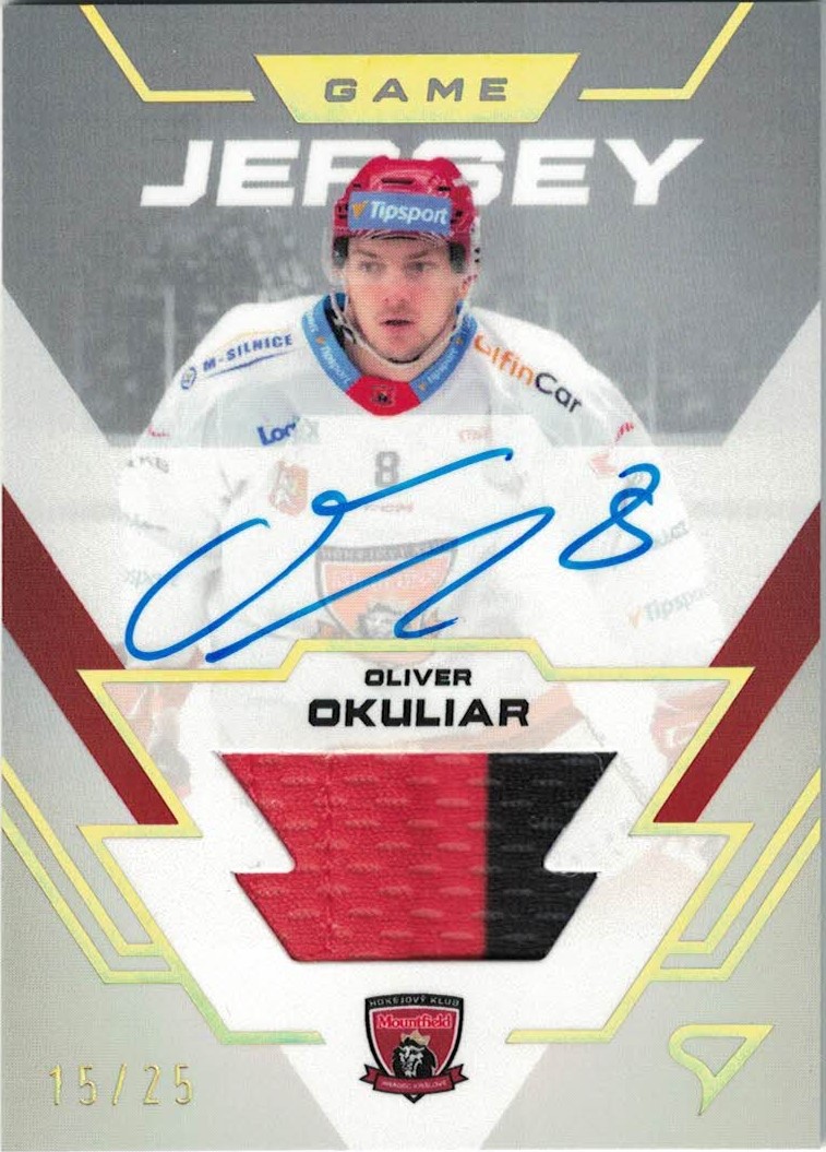 Oliver Okuliar Hradec Kralove Tipsport ELH 2023/24 SportZoo 2. serie Game Jersey AUTO /25 #GJS-OO
