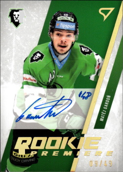 Matej Gardon Mlada Boleslav Tipsport ELH 2023/24 SportZoo 2. serie Rookie Premiere AUTO /49 #RPS-MG