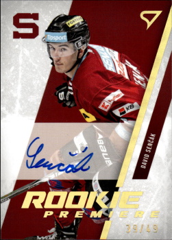 David Sencak Sparta Tipsport ELH 2023/24 SportZoo 2. serie Rookie Premiere AUTO /49 #RPS-DS