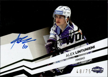 Alex Lintuniemi Kometa Brno Tipsport ELH 2023/24 SportZoo 2. serie Around the World AUTO /75 #AWS-AL