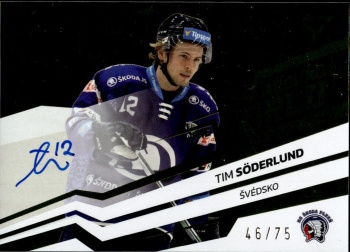 Tim Soderlund Plzen Tipsport ELH 2023/24 SportZoo 2. serie Around the World AUTO /75 #AWS-TS
