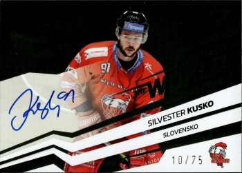 Silvester Kusko Olomouc Tipsport ELH 2023/24 SportZoo 2. serie Around the World AUTO /75 #AWS-SK