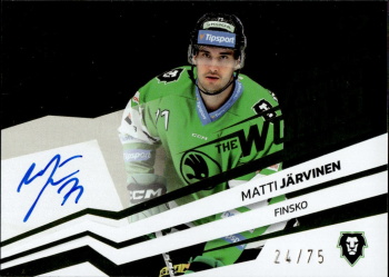 Matti Jarvinen Mlada Boleslav Tipsport ELH 2023/24 SportZoo 2. serie Around the World AUTO /75 #AWS-MJ