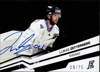 Lukas Zetterberg Karlovy Vary Tipsport ELH 2023/24 SportZoo 2. serie Around the World AUTO /75 #AWS-LZ
